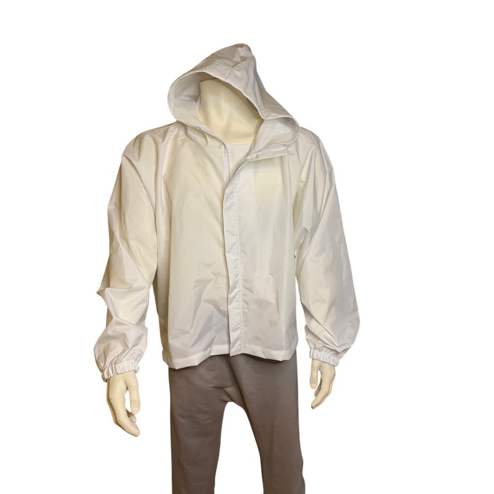 Los Angeles Apparel NWOT Nylon Rain Jacket - White - Unisex One Size - LAA